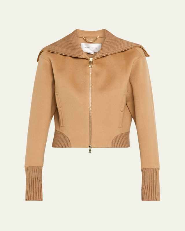 Double Faced Wool-Cashmere Bomber Jacket